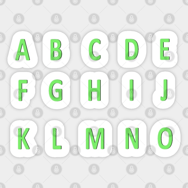 full alphabet green - part 1 Sticker by persa